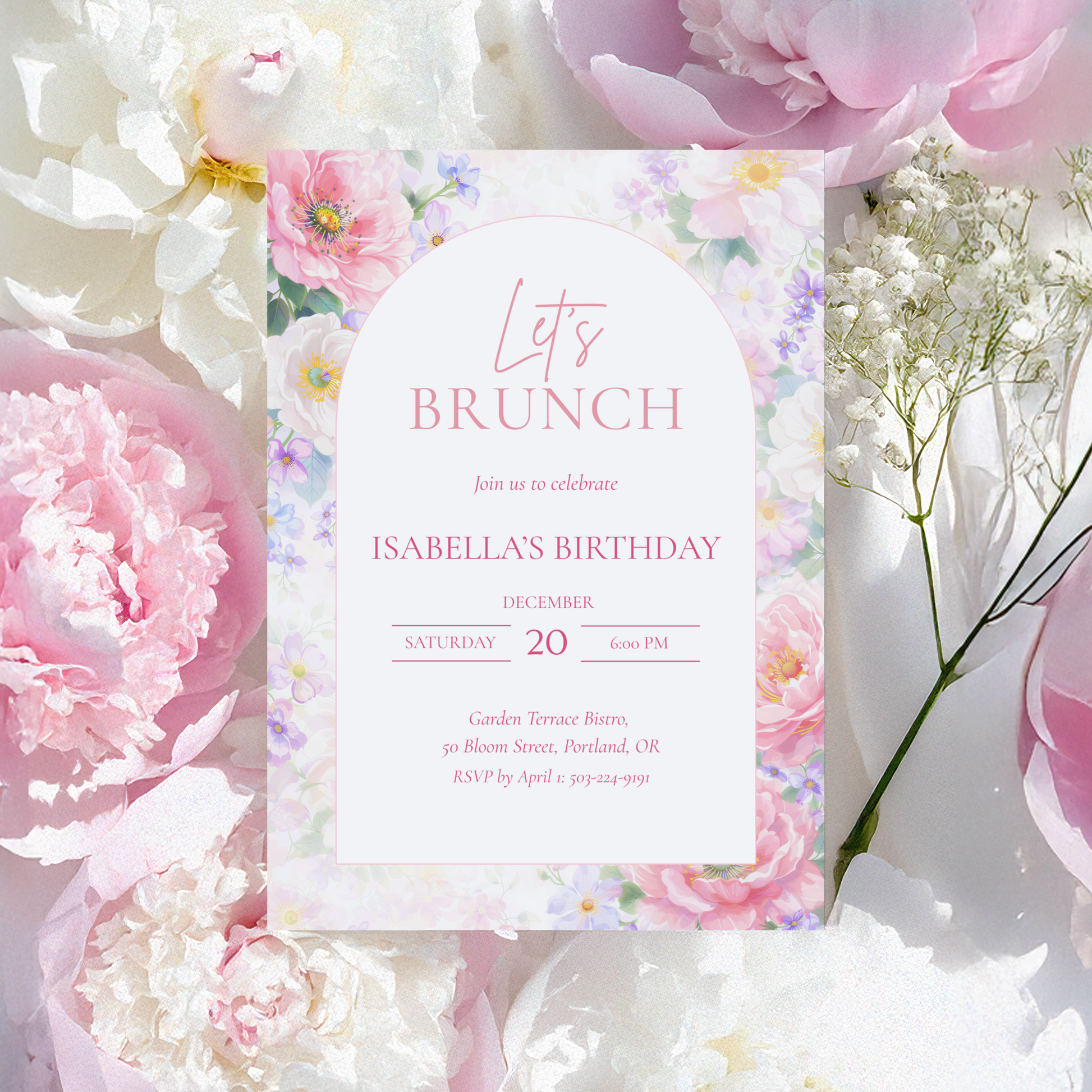 Let's Brunch — Birthday Brunch Invitation Template by Pretty Digital — view 5