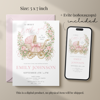 A Sweet Little — Baby Shower Invitation Template by Pretty Digital — view 2