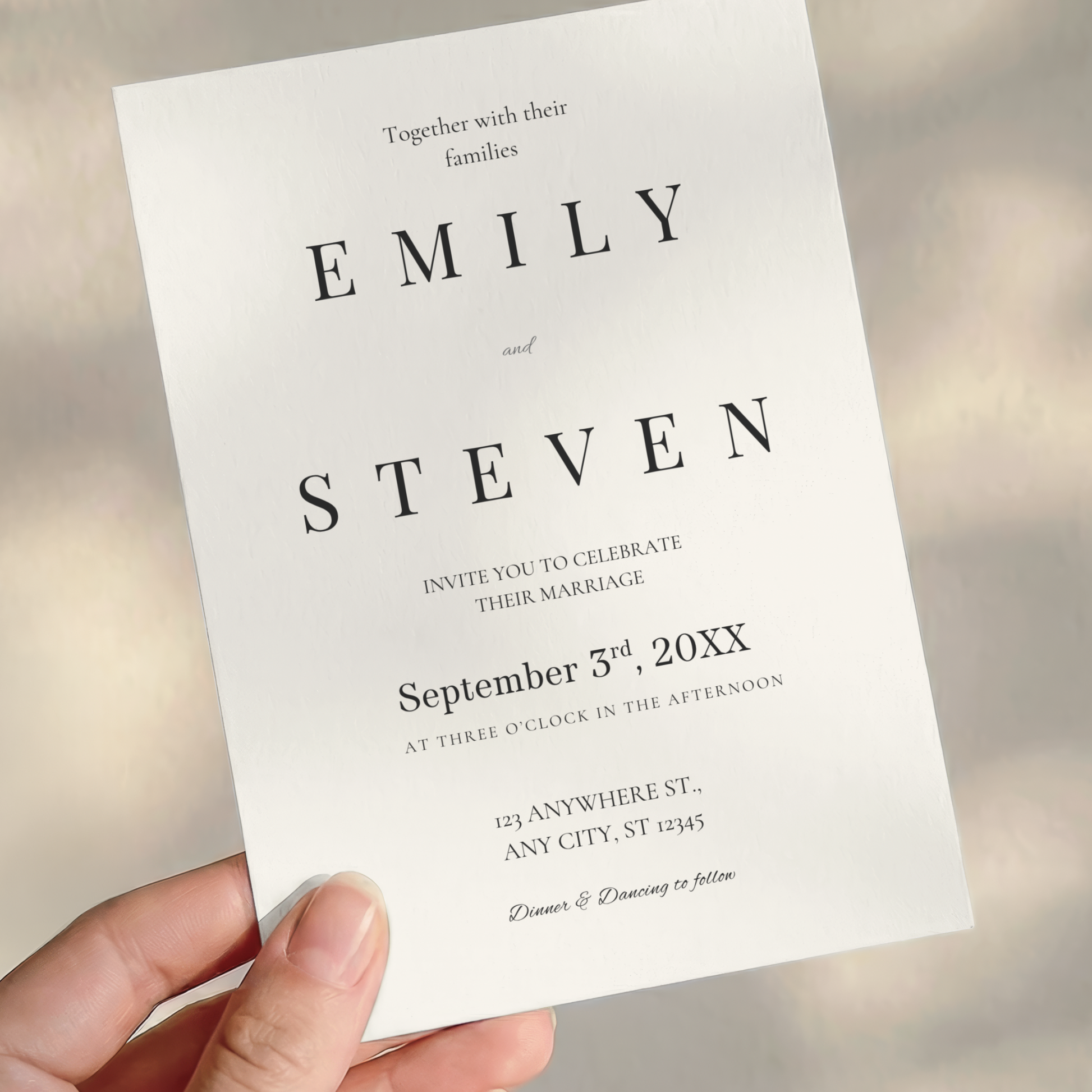 Ivory Classic Elegant Wedding Invitation by Pretty Digital — view 9