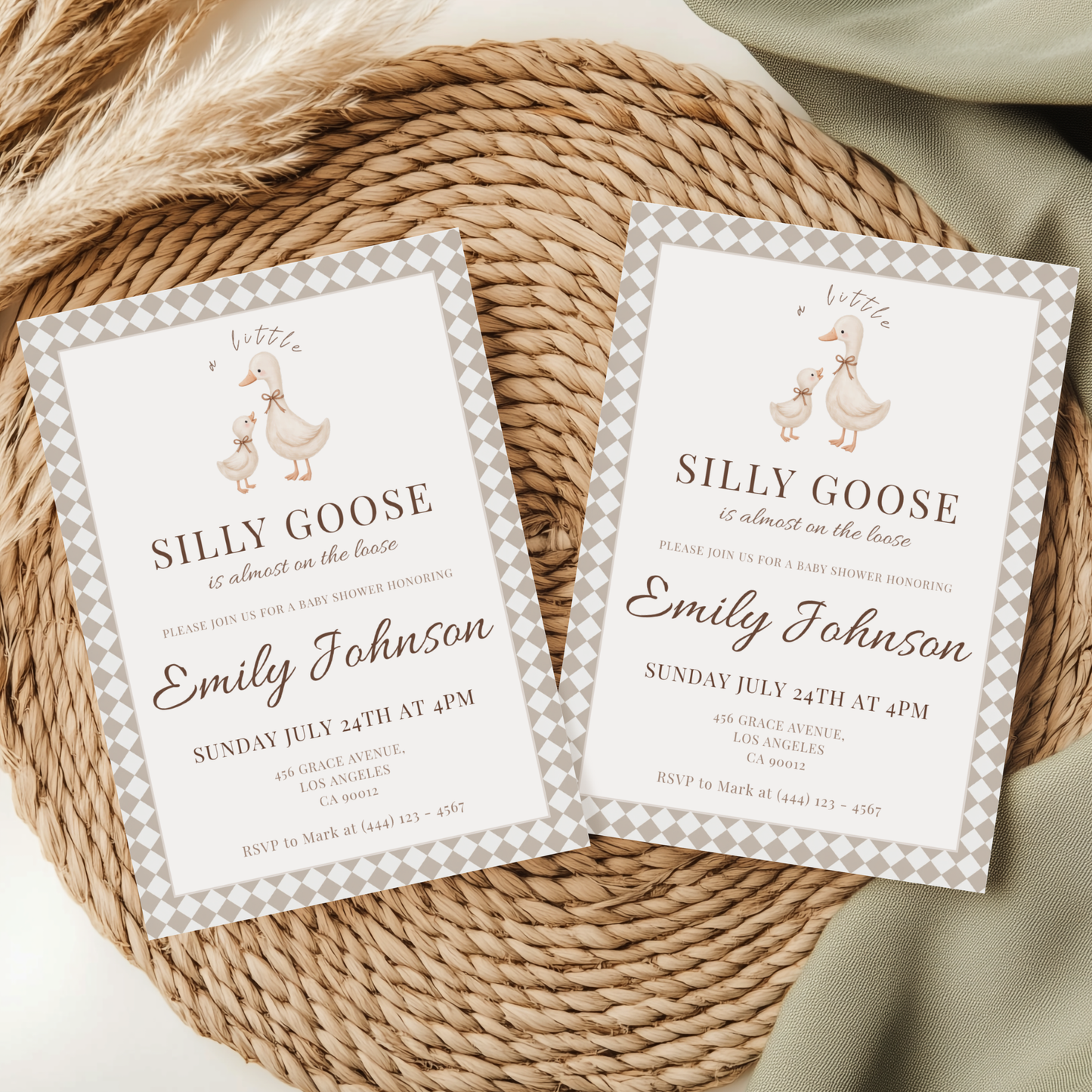 Silly Goose on the Loose — Baby Shower Invitation Template by Pretty Digital — view 8