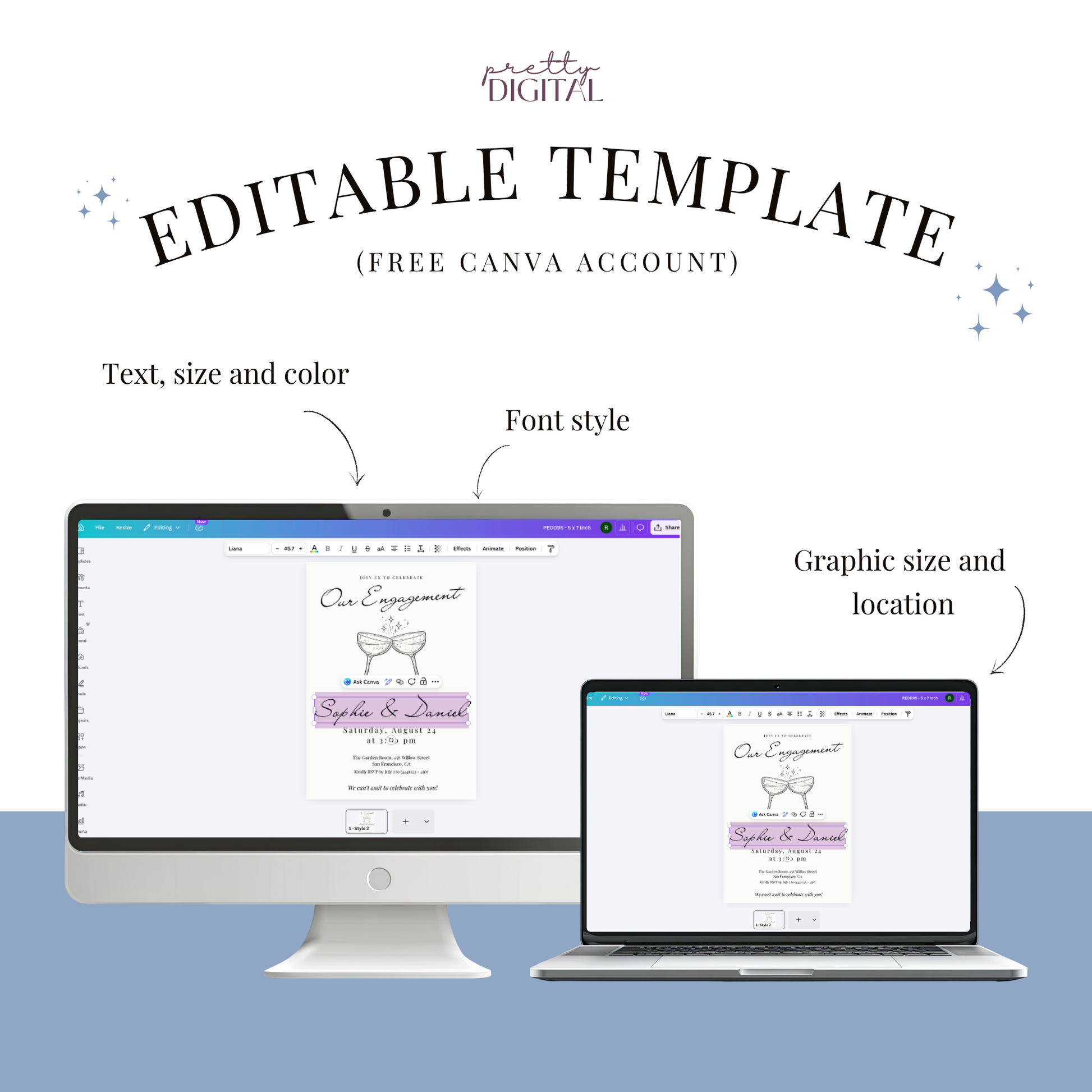 Floral Engagement Party Invitation by Pretty Digital — view 4