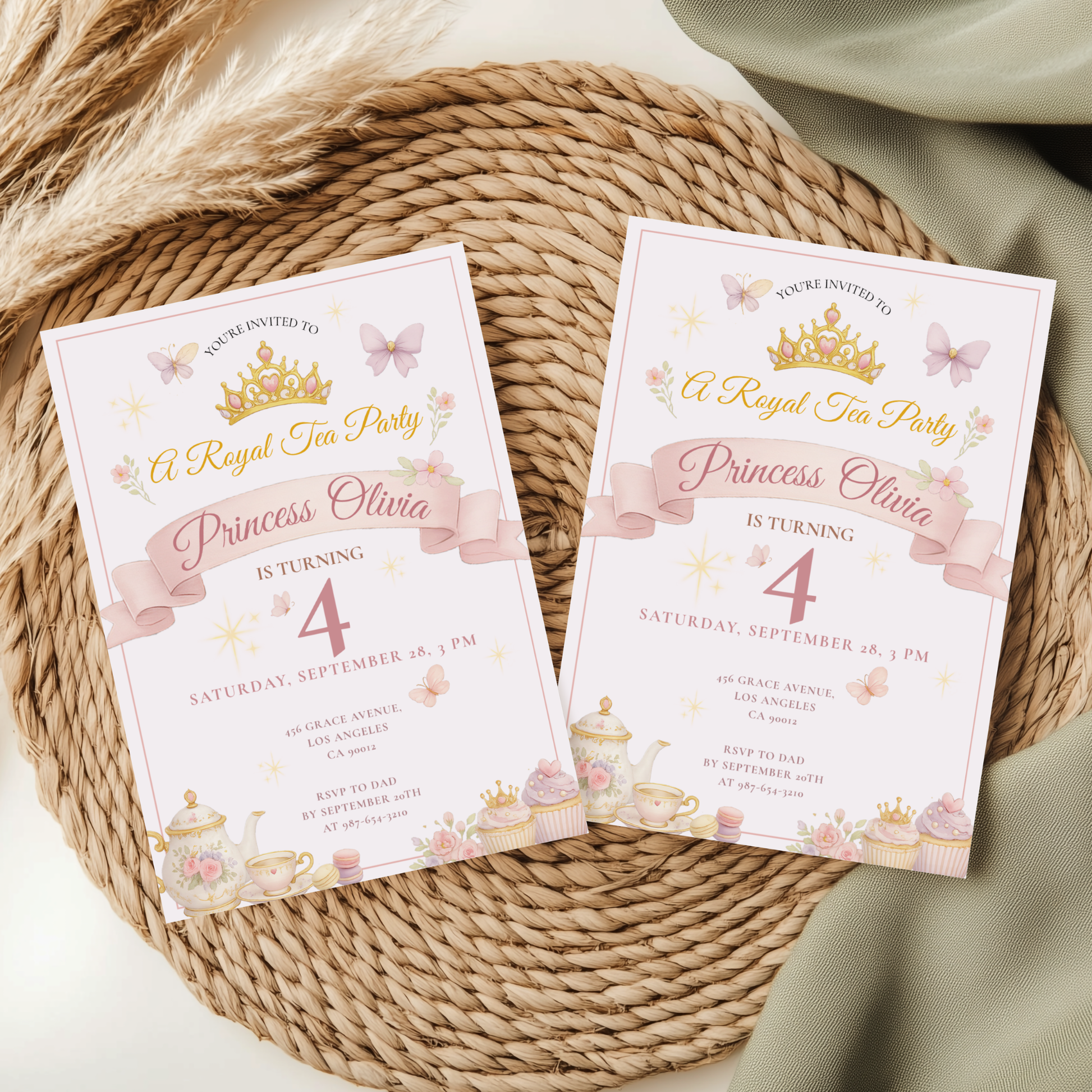 A Royal Tea Party — Princess Tea Party Invitation Template by Pretty Digital — view 9
