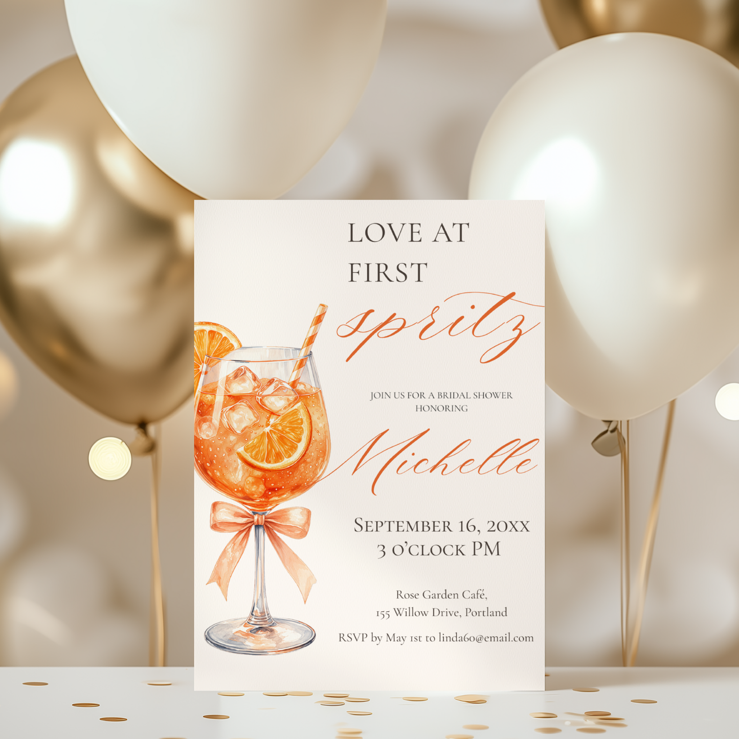 Love at First Spritz — Bridal Shower Invitation Template by Pretty Digital — view 10