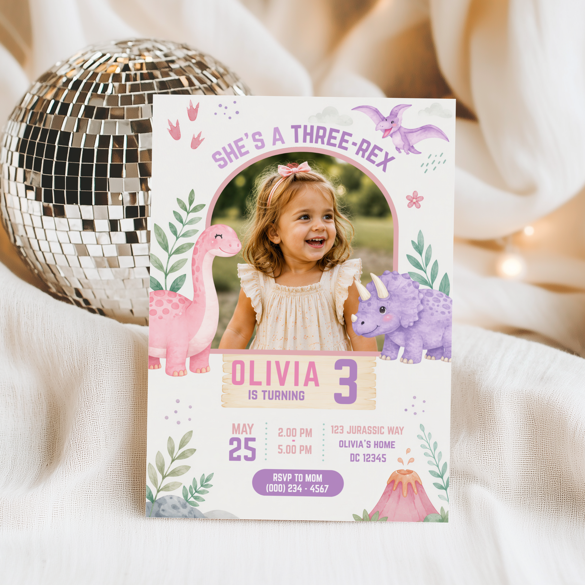 Dino-Rific Birthday — Dinosaur Birthday Invitation Template by Pretty Digital — view 9