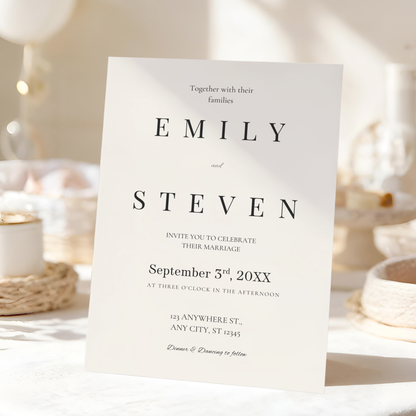 Ivory Classic Elegant Wedding Invitation by Pretty Digital — view 10