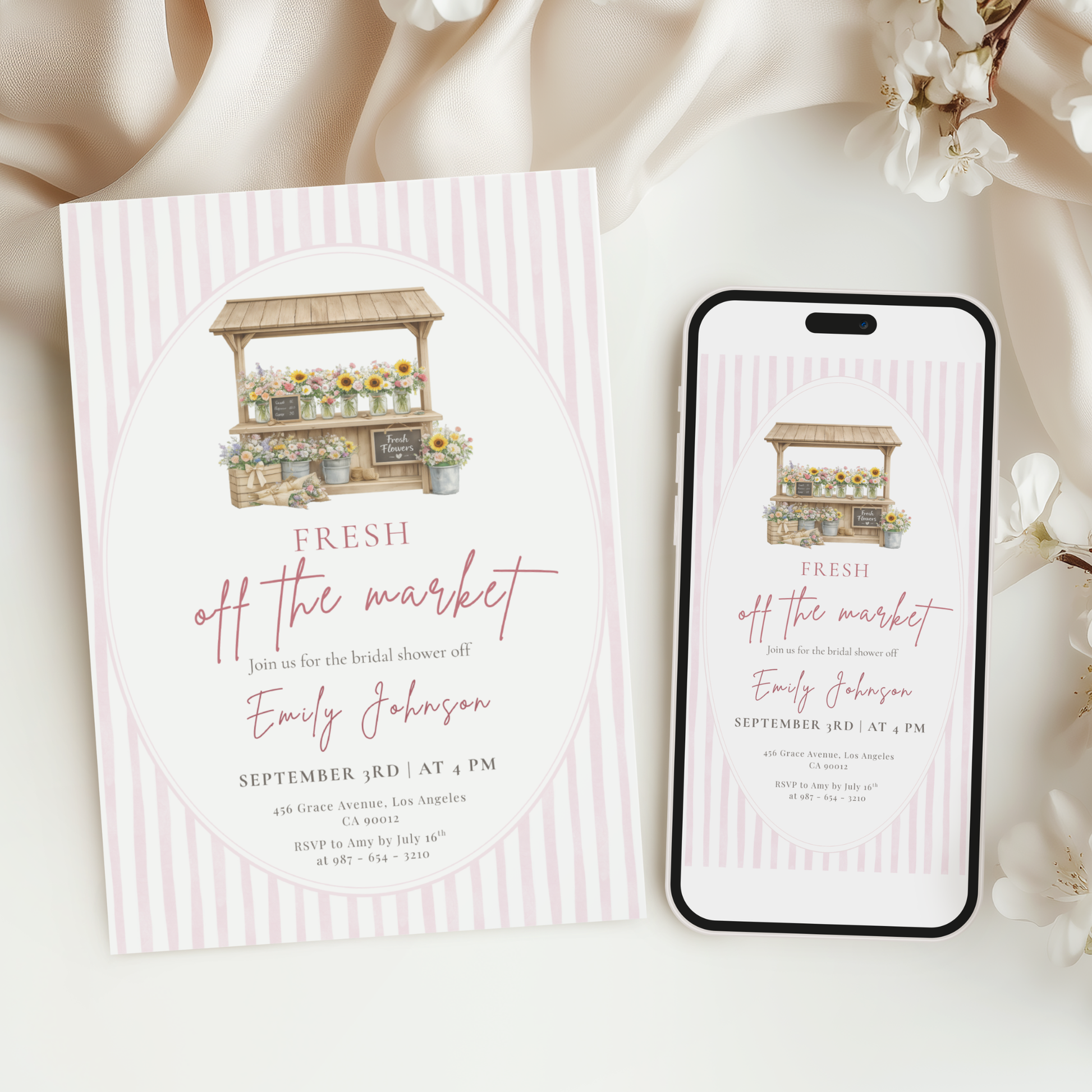 Fresh off the Market — Bridal Shower Invitation Template by Pretty Digital — view 6