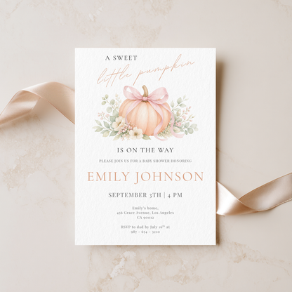 A Sweet Little Pumpkin — Fall Baby Shower Invitation Template by Pretty Digital — view 9