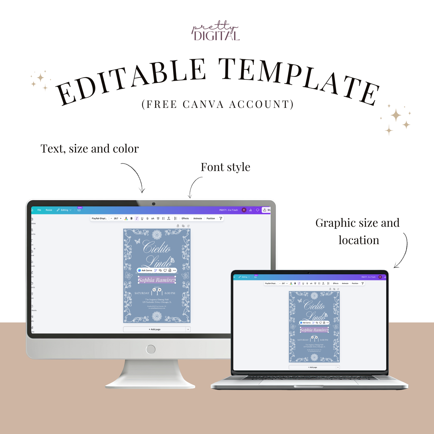 Cielito Lindo — Mexican-Themed Celebration Invitation Template by Pretty Digital — printable digital download
