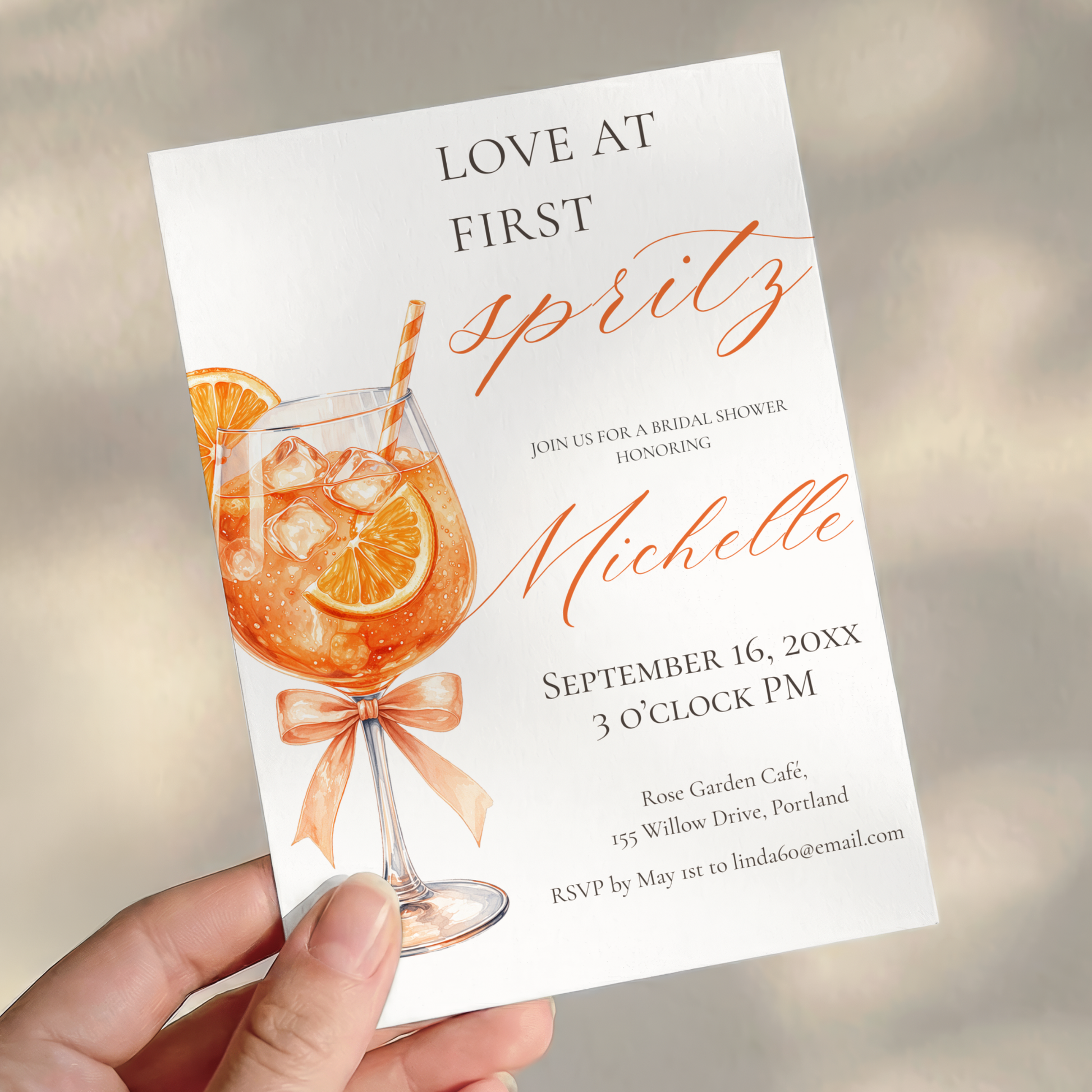 Love at First Spritz — Bridal Shower Invitation Template by Pretty Digital — view 3