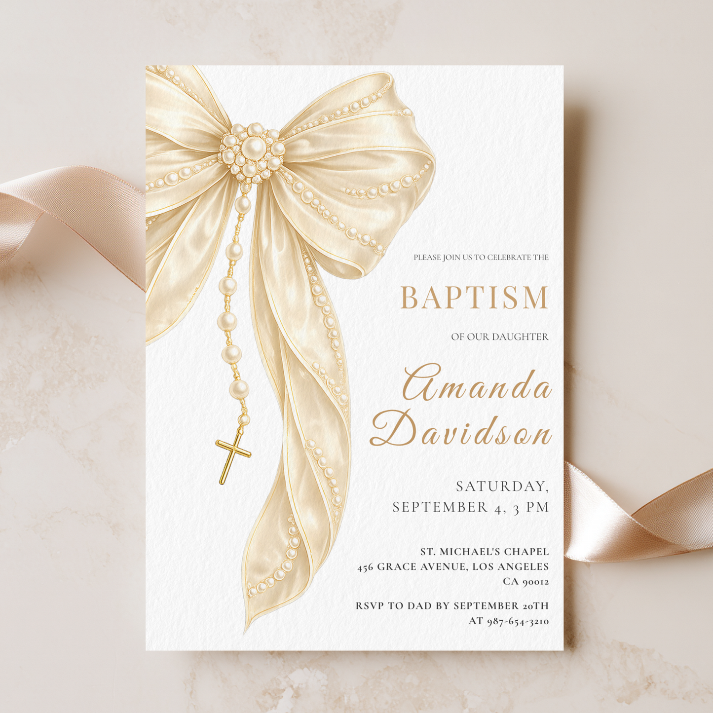 Classic Baptism Invitation by Pretty Digital — view 3