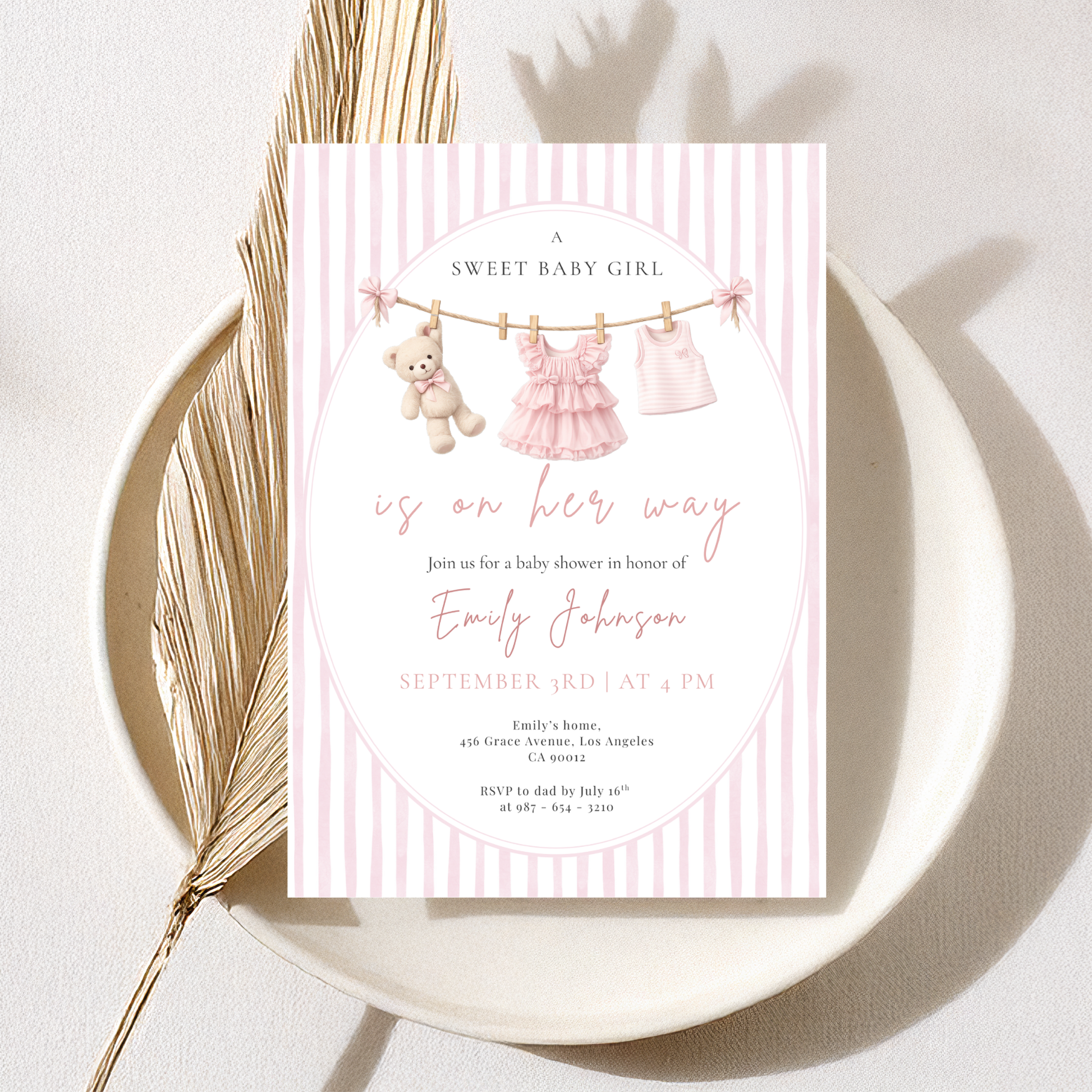 A Sweet Baby Girl — Fall Baby Shower Invitation Template by Pretty Digital — view 8