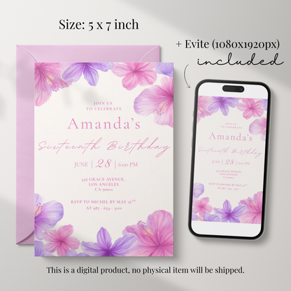 Pastel Invitation for Girls by Pretty Digital — view 2