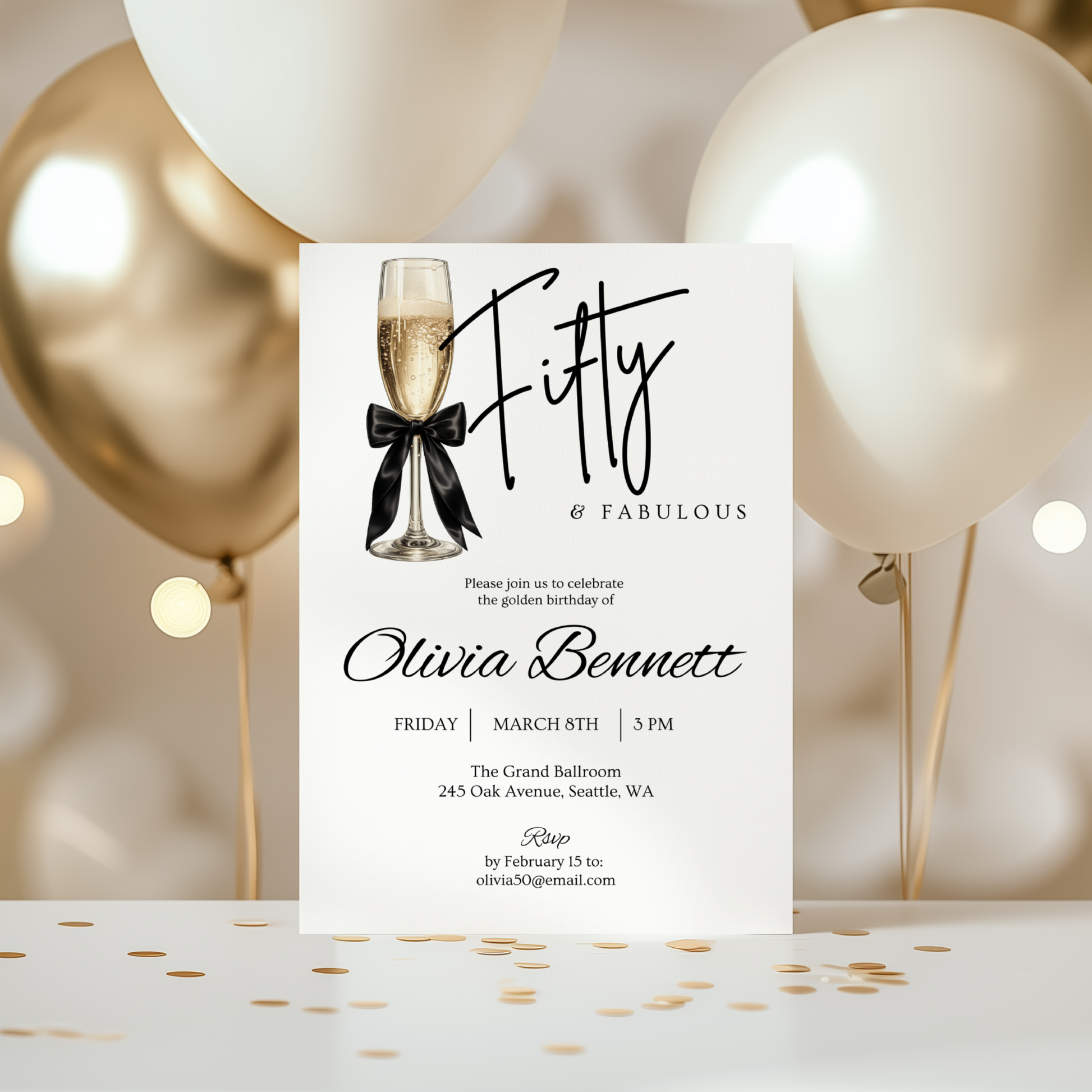 Fabulous — 50th Birthday Invitation for Women by Pretty Digital — view 7