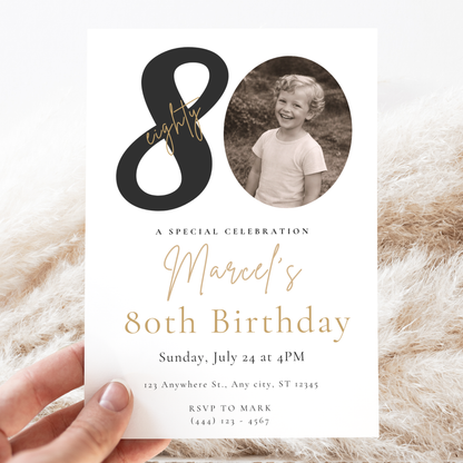 Classic 80th Birthday Invitation by Pretty Digital — view 9
