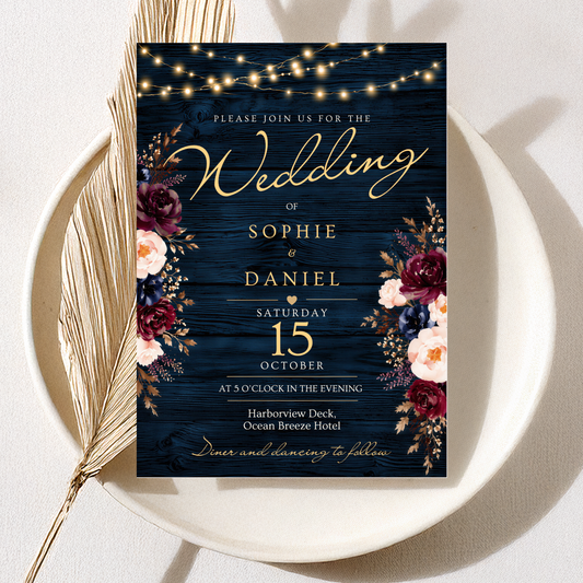 Greenery Rustic Wedding Invitation by Pretty Digital — view 6