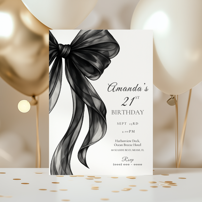 Chic 21st Birthday Invitation by Pretty Digital — view 6