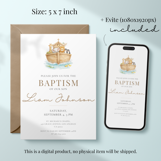 Elegant Baptism Invitation by Pretty Digital — view 2
