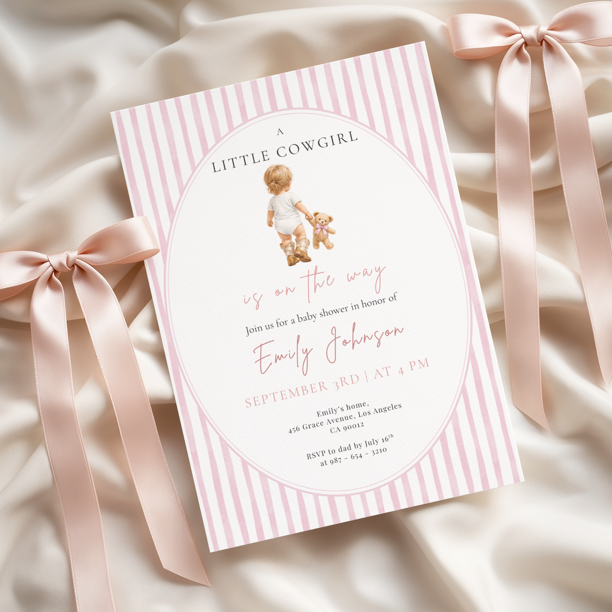 A Little Cowgirl on the Way — Baby Girl Shower Invitation Template by Pretty Digital — view 5