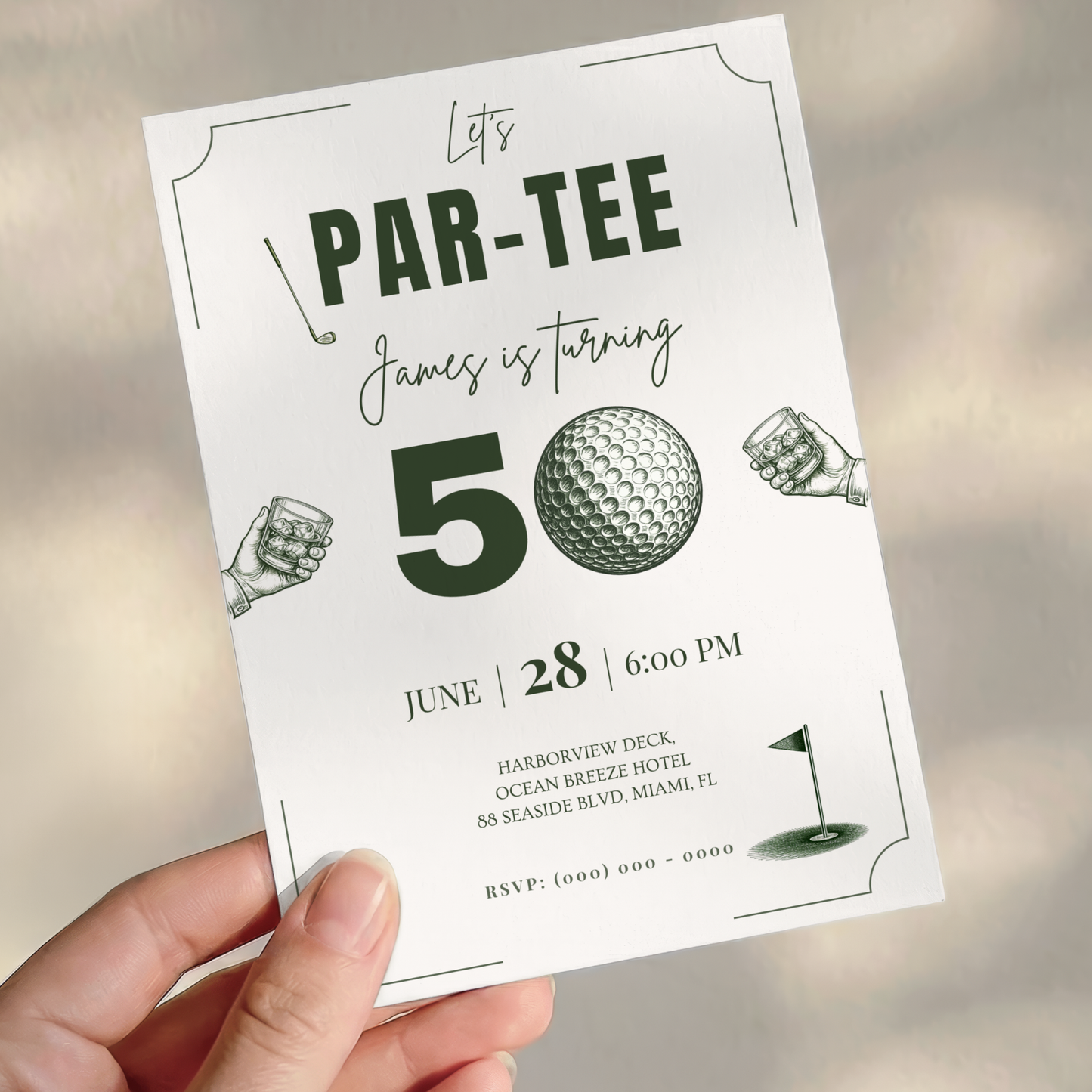 Let's Par-Tee — 50th Birthday Invitation Template (Golf Themed) by Pretty Digital — view 8