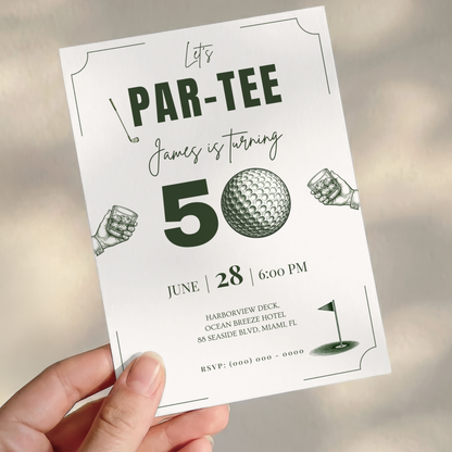 Let's Par-Tee — 50th Birthday Invitation Template (Golf Themed) by Pretty Digital — view 8