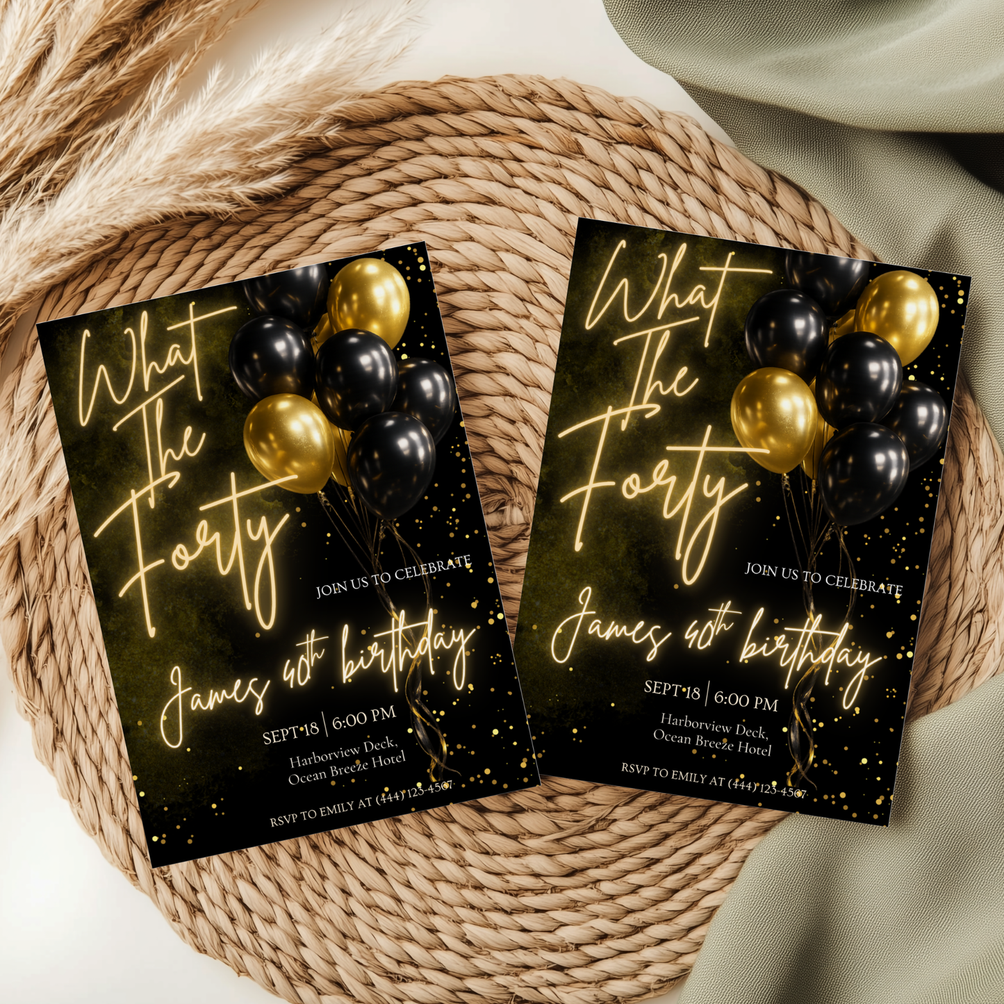 What The Forty — 40th Birthday Invitation Template by Pretty Digital — view 8
