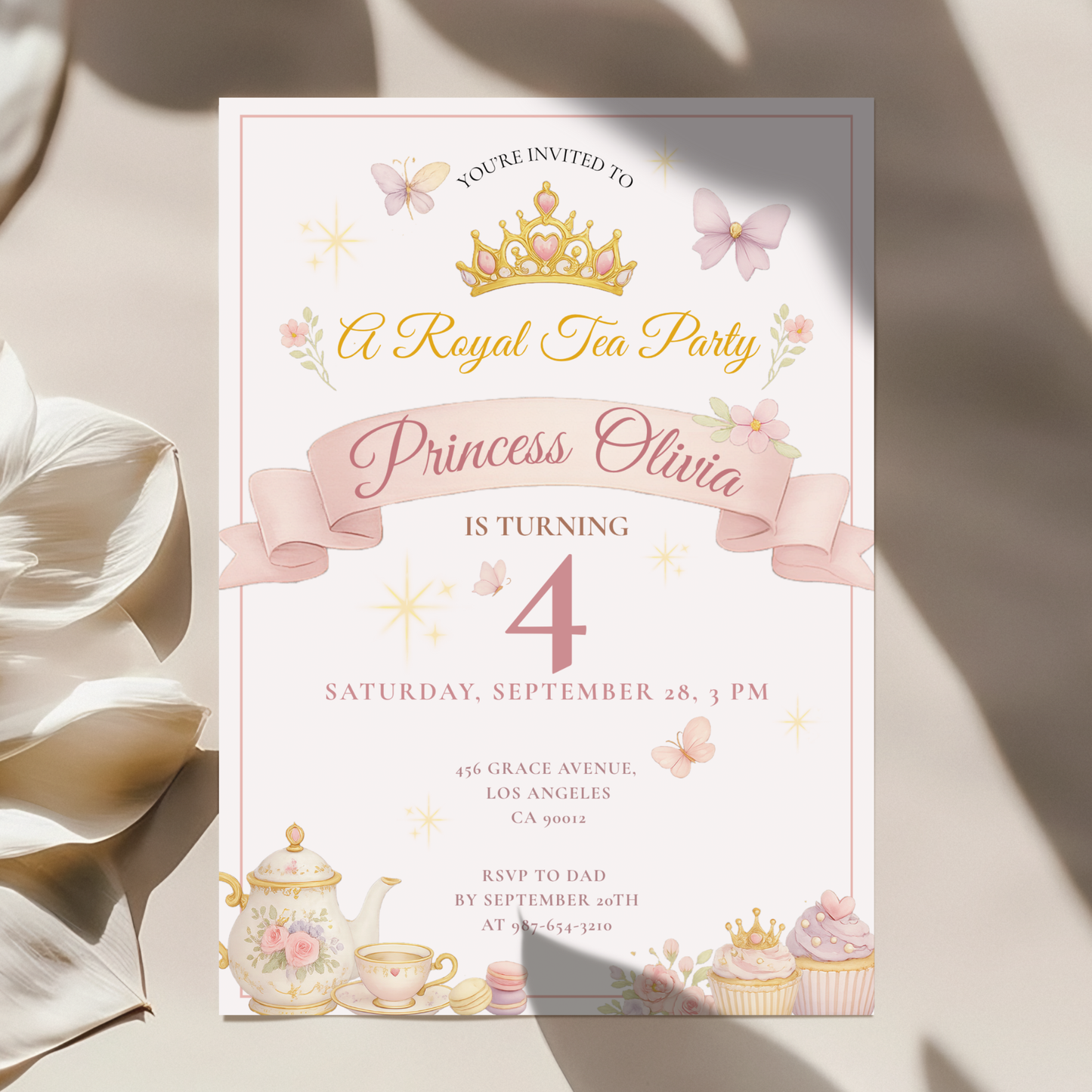 A Royal Tea Party — Princess Tea Party Invitation Template by Pretty Digital — view 5