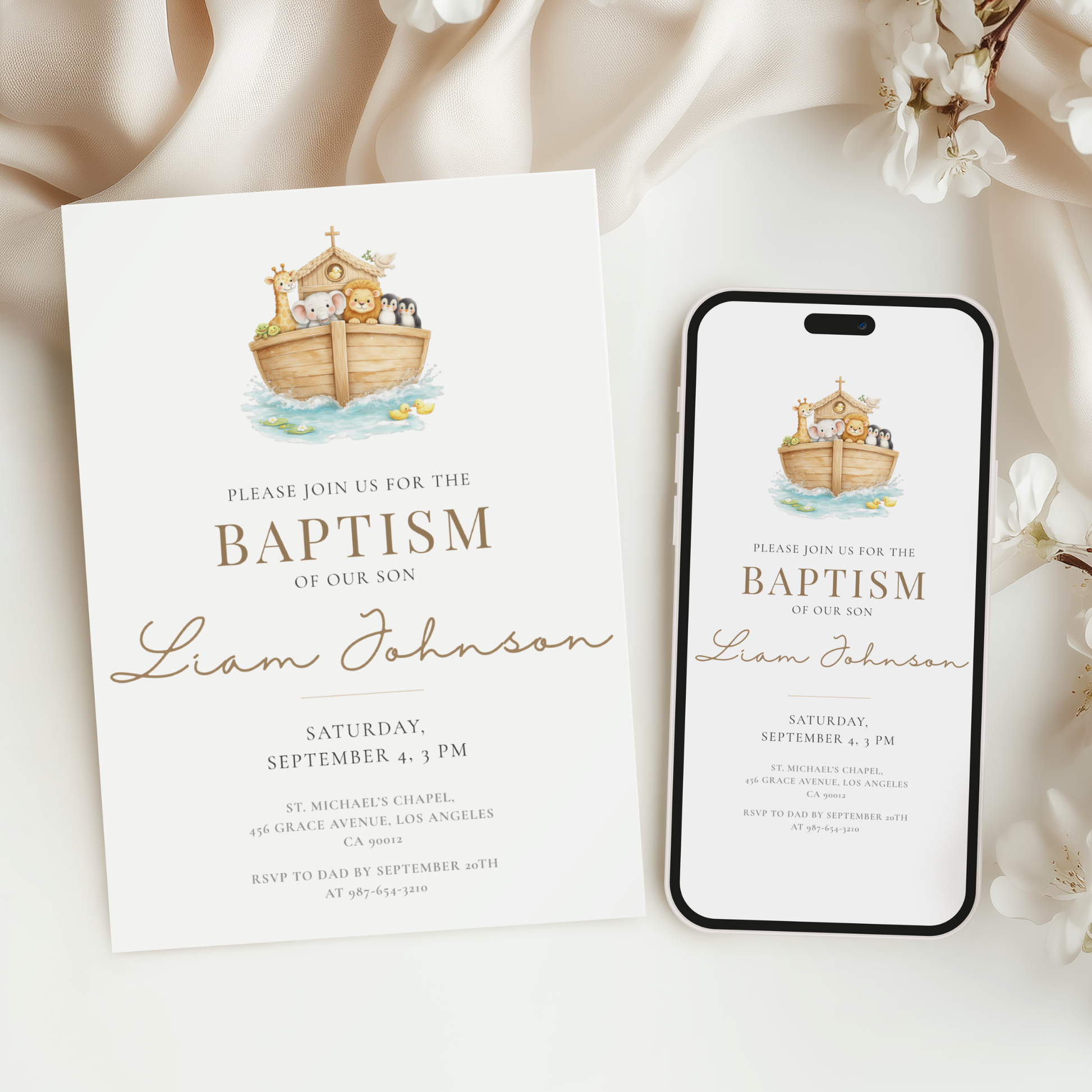 Elegant Baptism Invitation by Pretty Digital — view 6