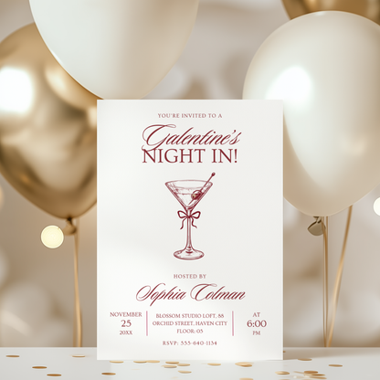 Galentine's Night In — Modern Galentine's Day Invitation by Pretty Digital — view 10