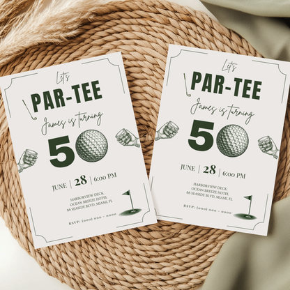 Let's Par-Tee — 50th Birthday Invitation Template (Golf Themed) by Pretty Digital — view 3