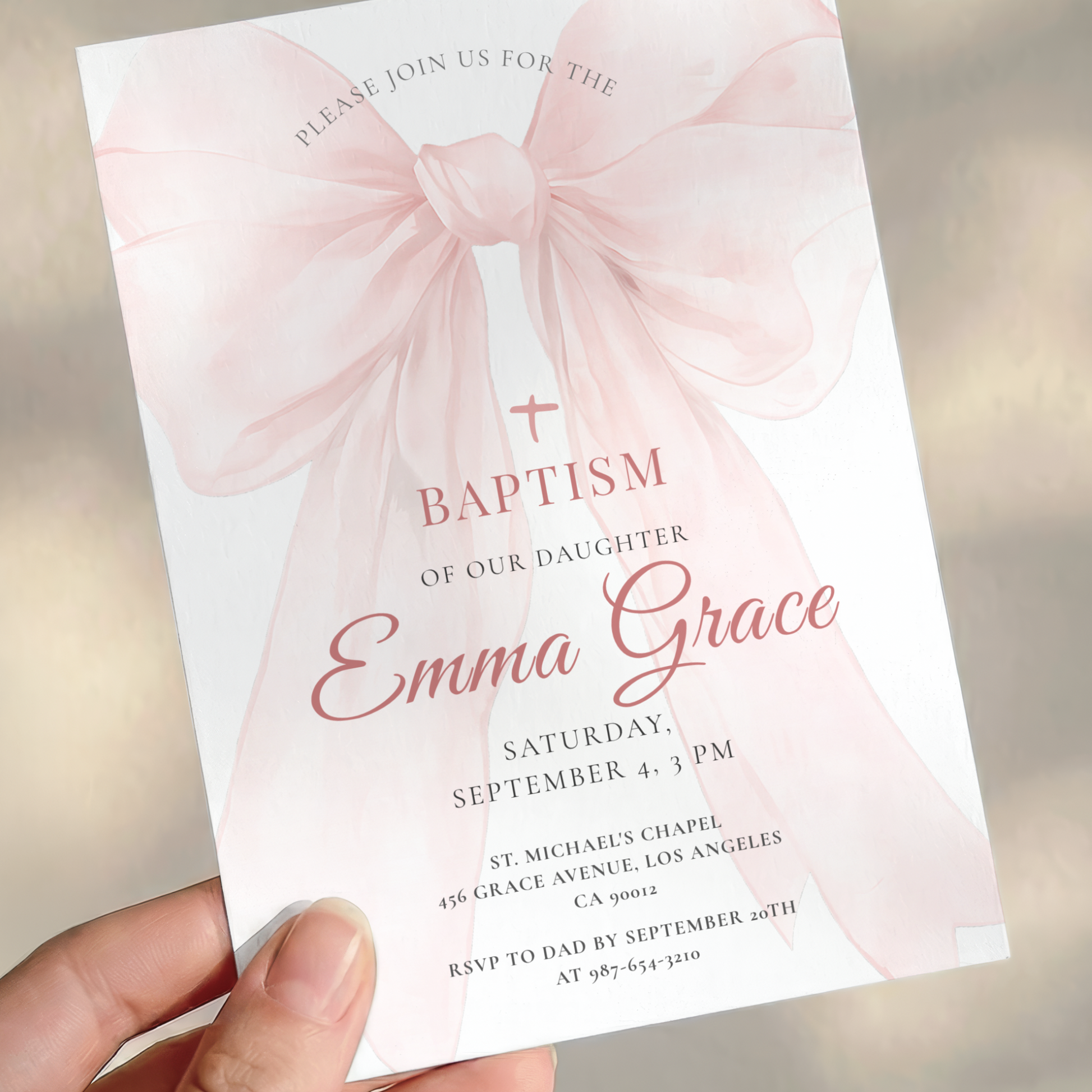 Floral Baptism Invitation by Pretty Digital — view 9