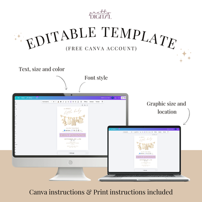 A Sweet Little Baby — Fall Baby Shower Invitation Template by Pretty Digital — view 4