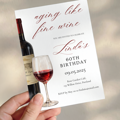 Aging Like Fine Wine — 60th Birthday Invitation Template by Pretty Digital — view 8
