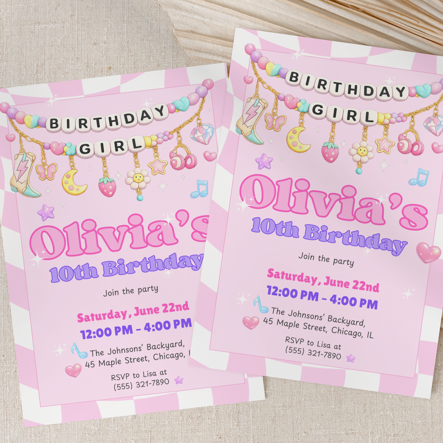 She's a Three-Rex — Girl's Dinosaur 3rd Birthday Invitation Template by Pretty Digital — view 9