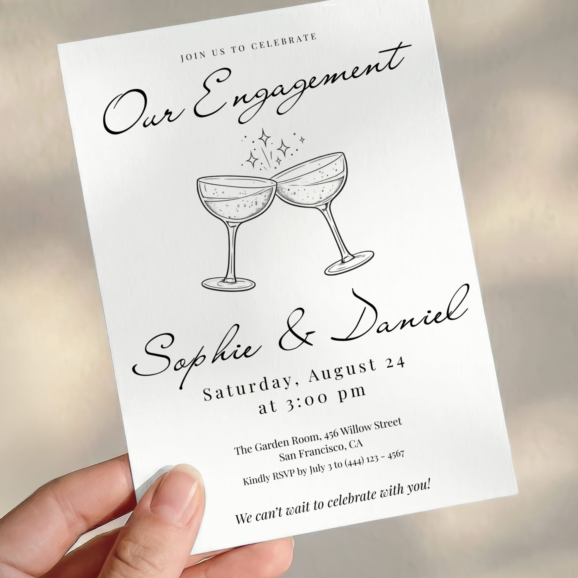 Floral Engagement Party Invitation by Pretty Digital — view 5