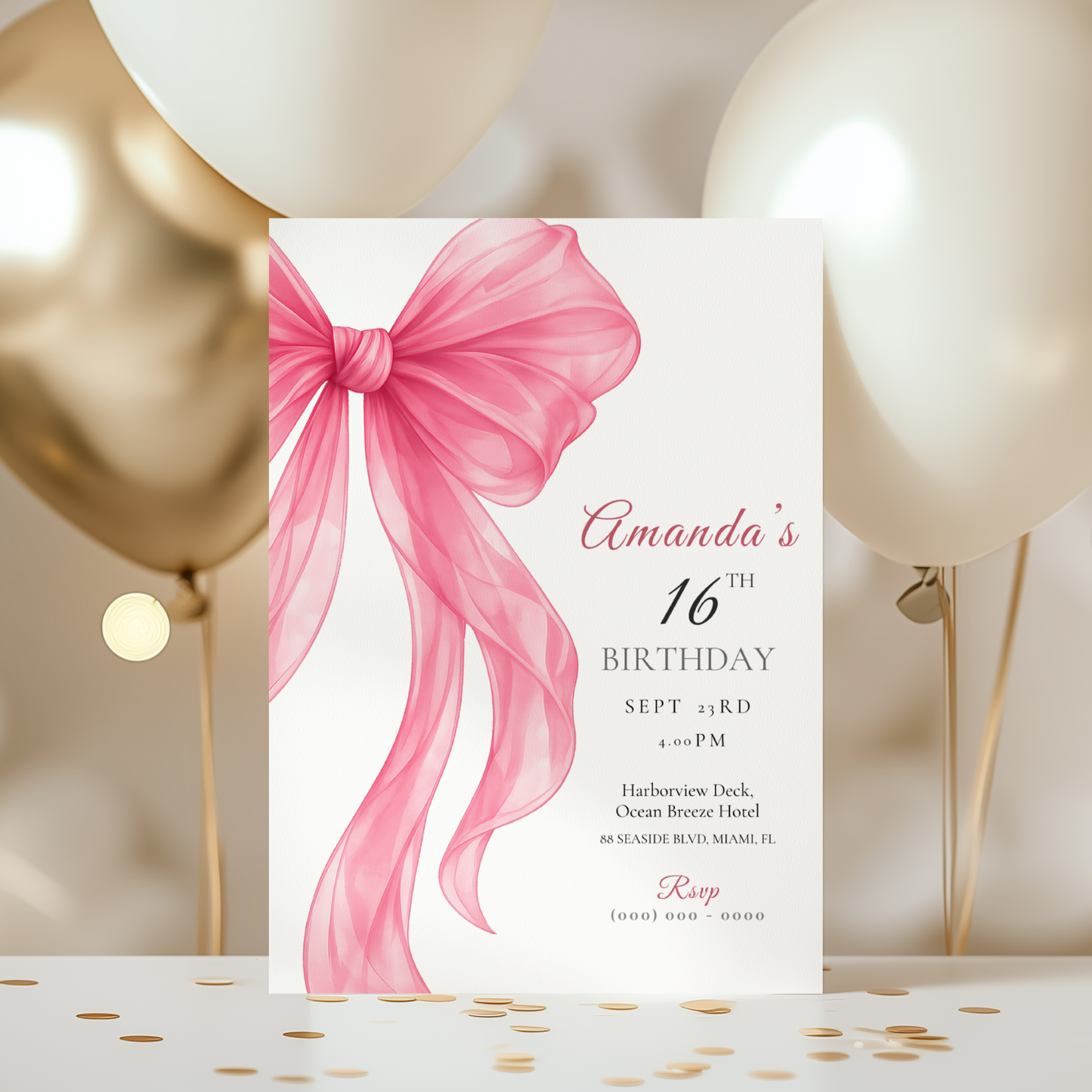 Modern Sweet 16 Invitation by Pretty Digital — view 6