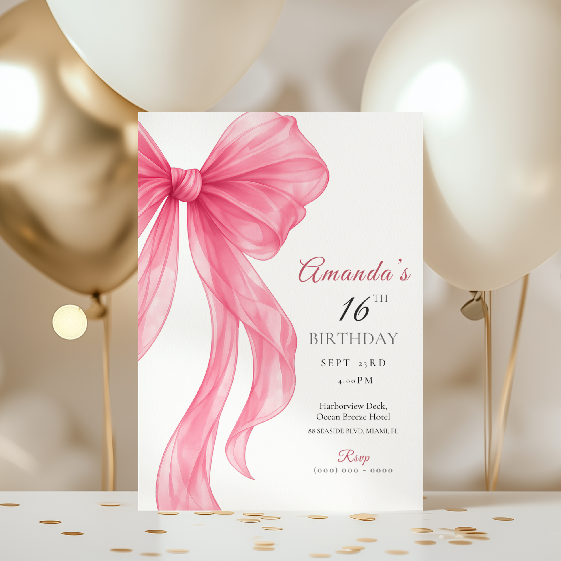 Modern Sweet 16 Invitation by Pretty Digital — view 6