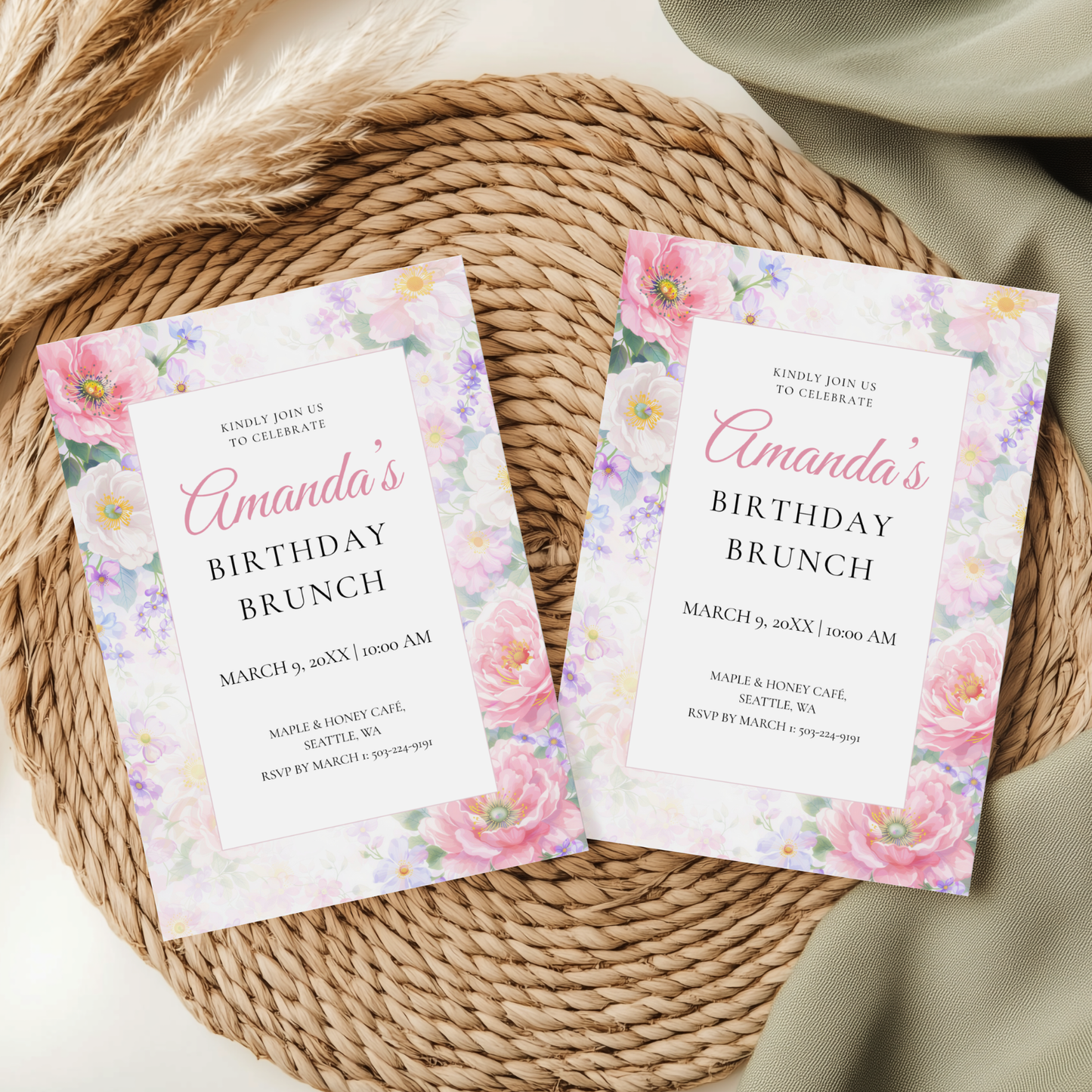 Floral Birthday Brunch Invitation by Pretty Digital — view 9