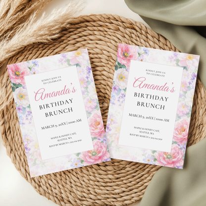 Floral Birthday Brunch Invitation by Pretty Digital — view 9