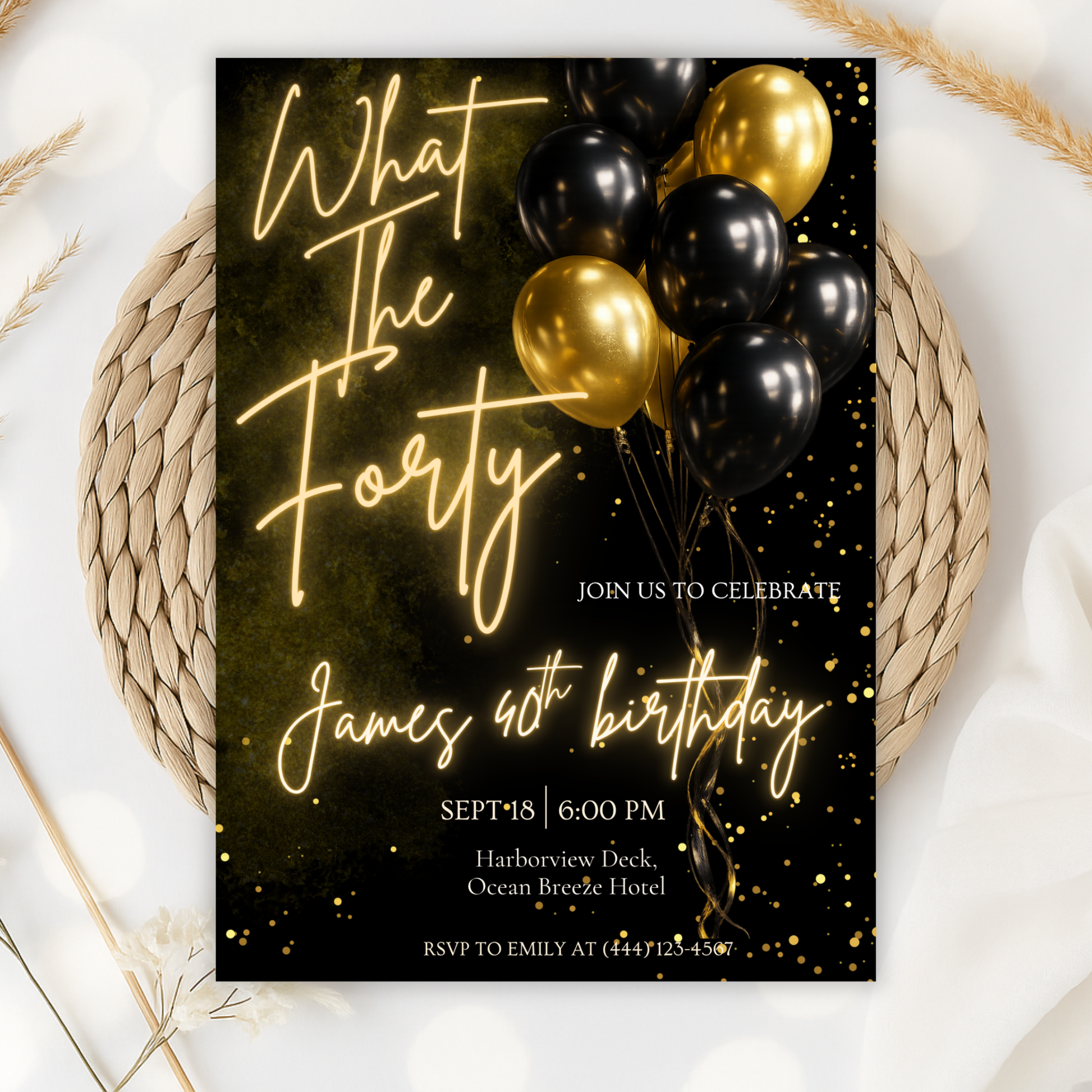 What The Forty — 40th Birthday Invitation Template by Pretty Digital — view 9