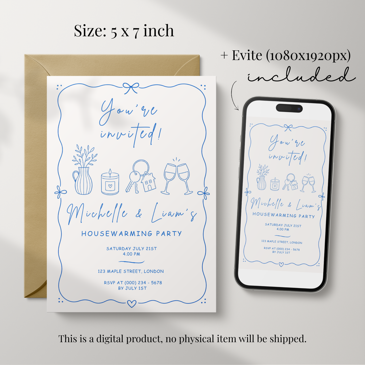 Modern Housewarming Invitation by Pretty Digital — view 2