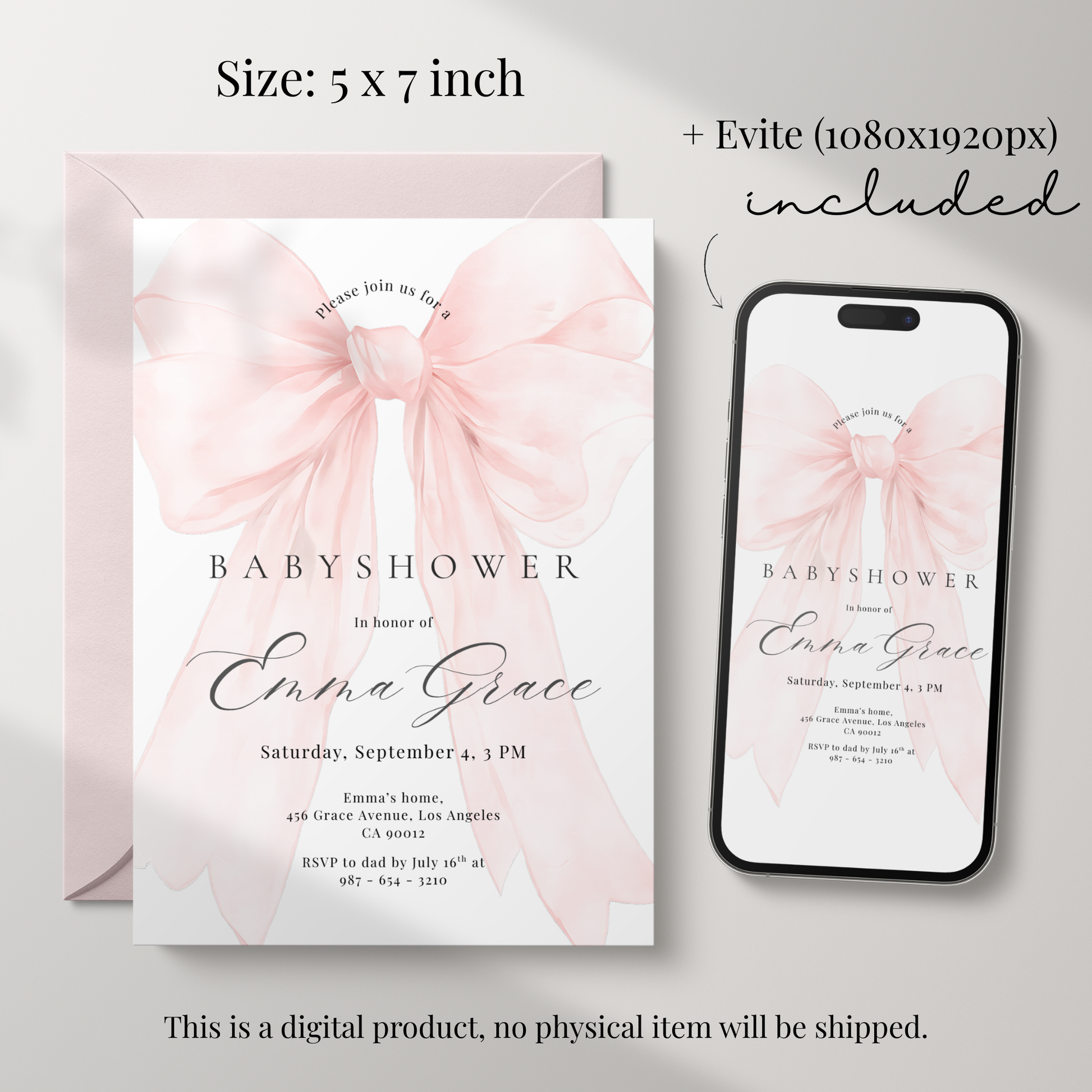Floral Baby Shower Invitation by Pretty Digital — view 2