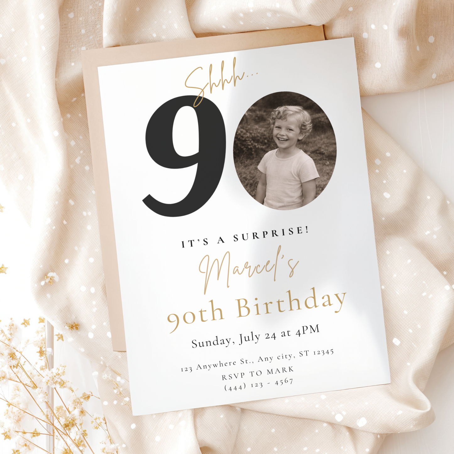 Classic 90th Birthday Invitation by Pretty Digital — view 9