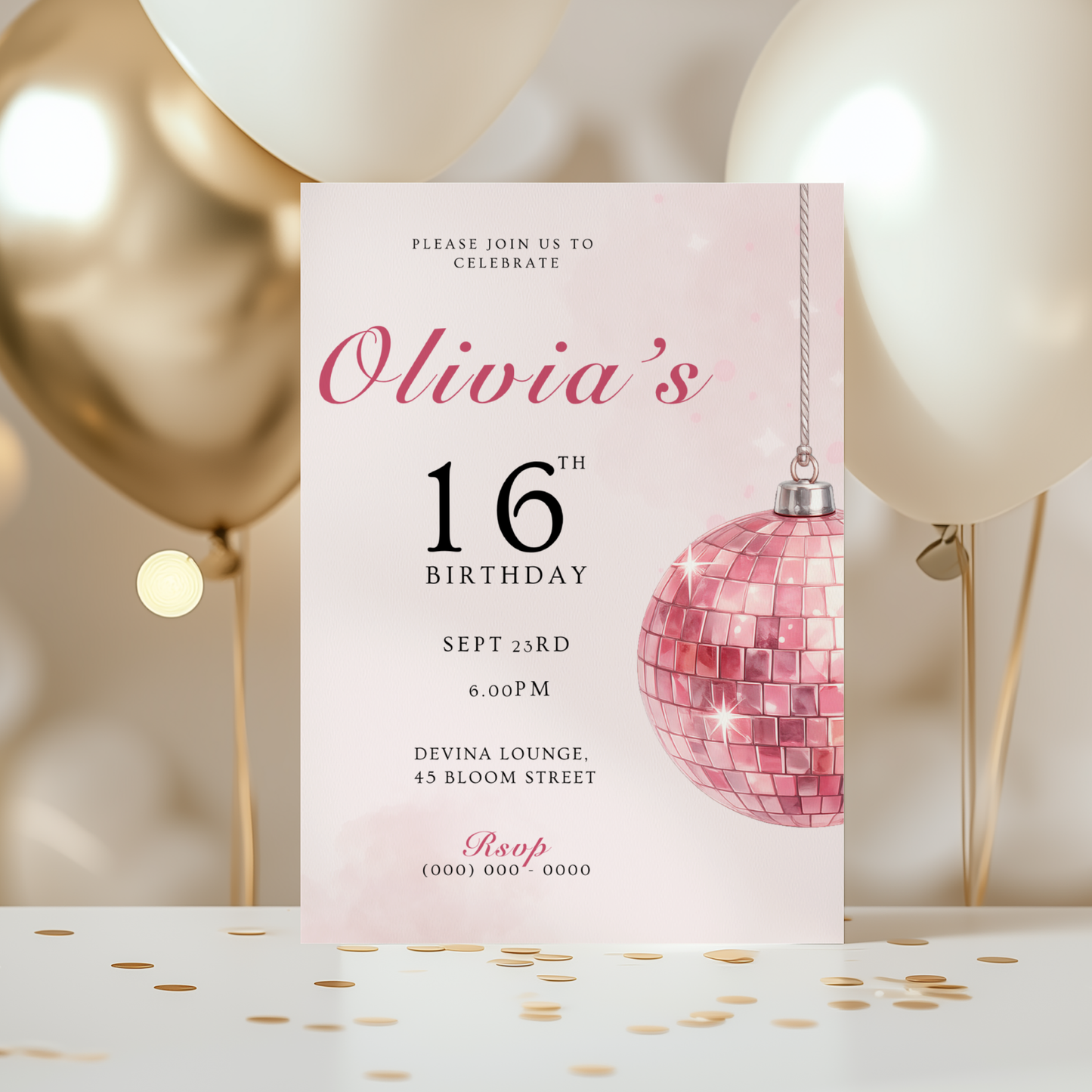 Chic Sweet 16 Invitation by Pretty Digital — view 6