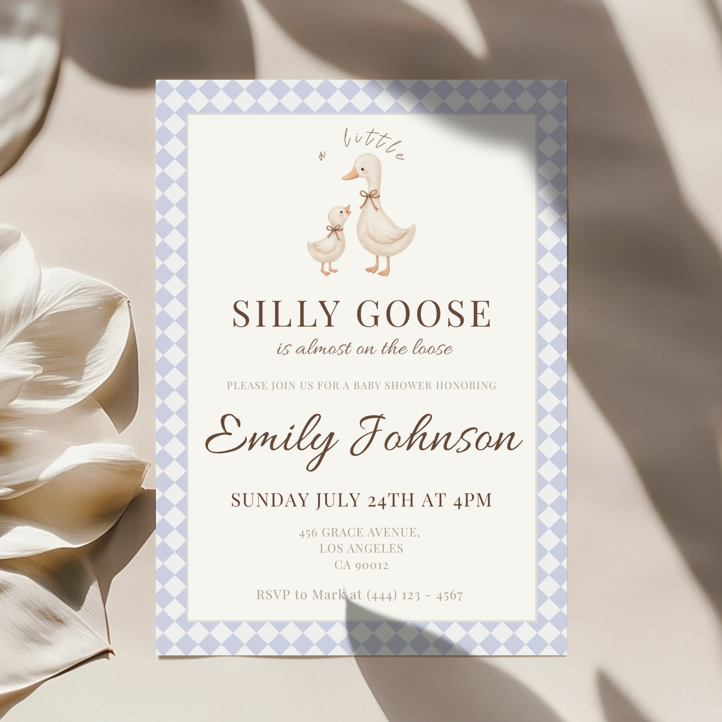 Silly Goose — Gender-Neutral Baby Shower Invitation Template by Pretty Digital — view 3