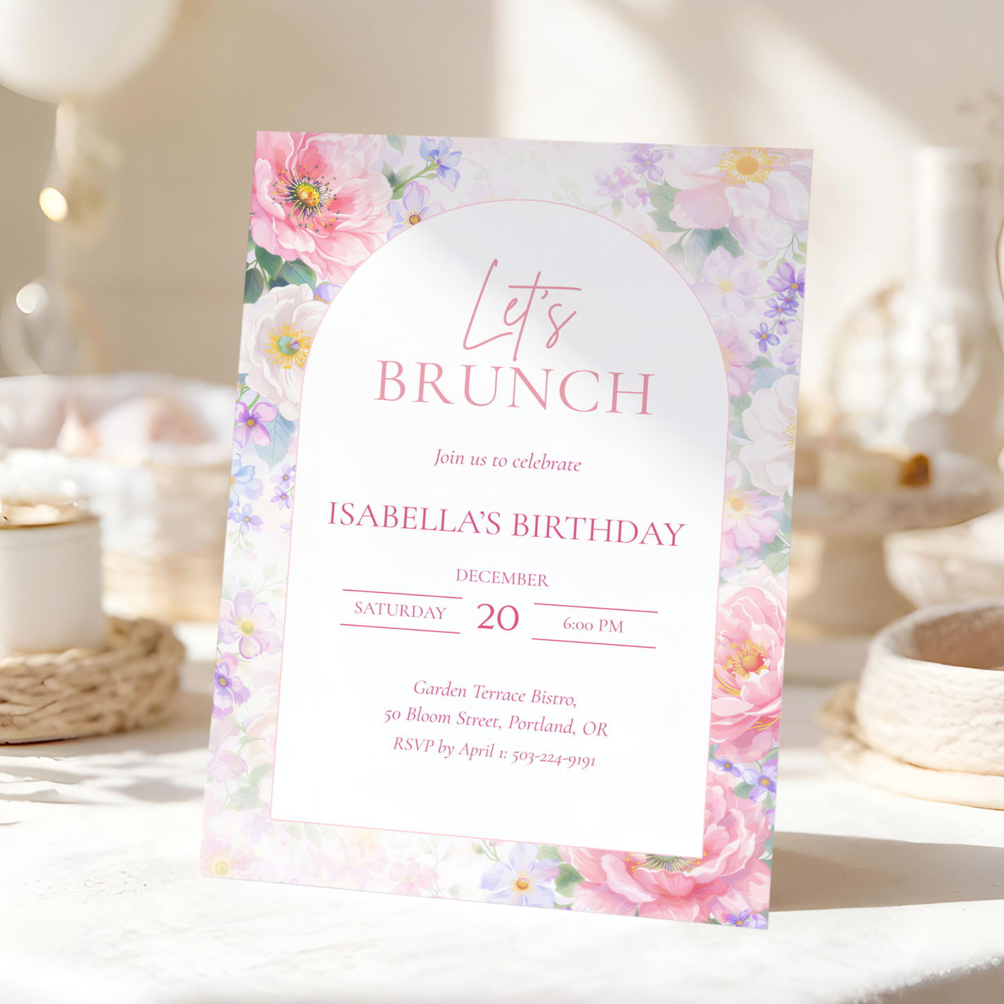 Let's Brunch — Birthday Brunch Invitation Template by Pretty Digital — view 10