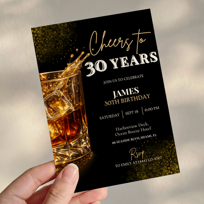 Cheers to 30 Years — 30th Birthday Invitation Template by Pretty Digital — view 4