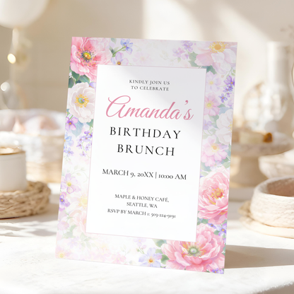 Floral Birthday Brunch Invitation by Pretty Digital — view 10