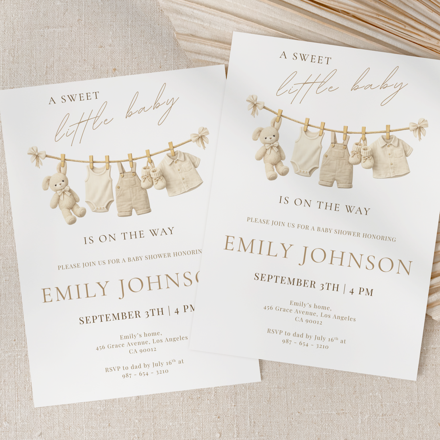 A Sweet Little Baby — Fall Baby Shower Invitation Template by Pretty Digital — view 8