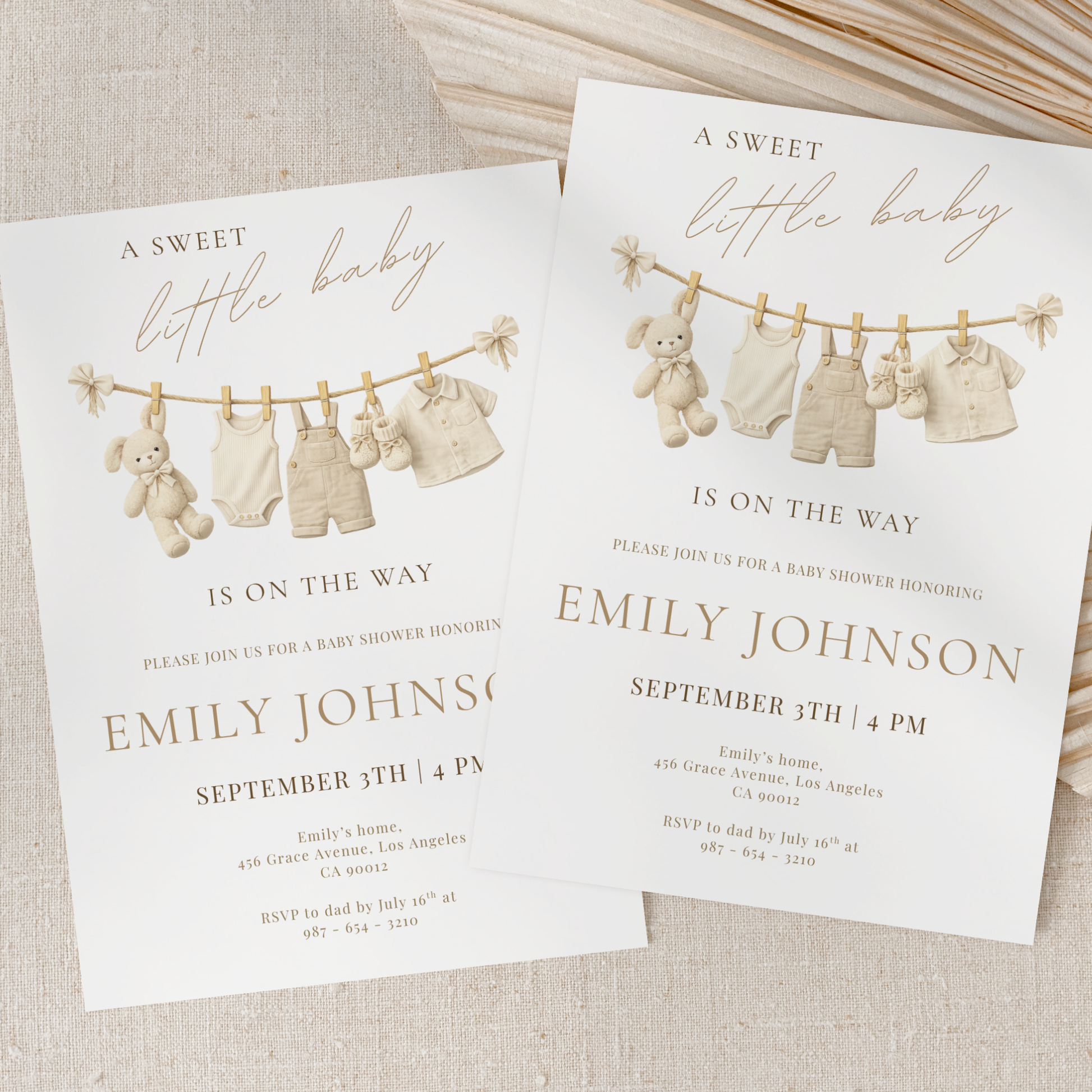 A Sweet Little Baby — Fall Baby Shower Invitation Template by Pretty Digital — view 8
