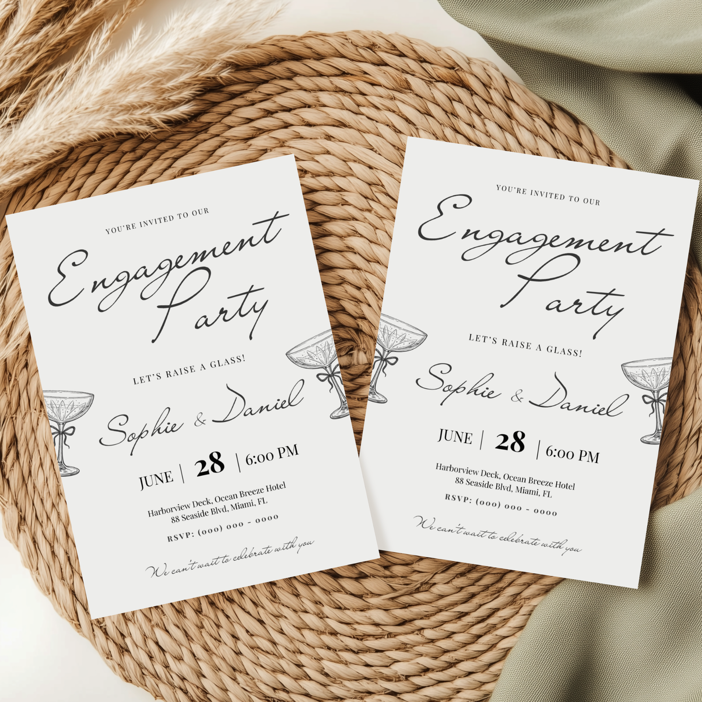 Let's Raise a Glass — Engagement Party Invitation Template by Pretty Digital — view 10